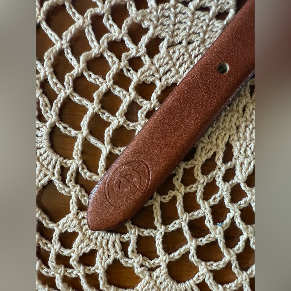 Dior Brown Leather Belt with Gold Buckle - Picture 10 of 16